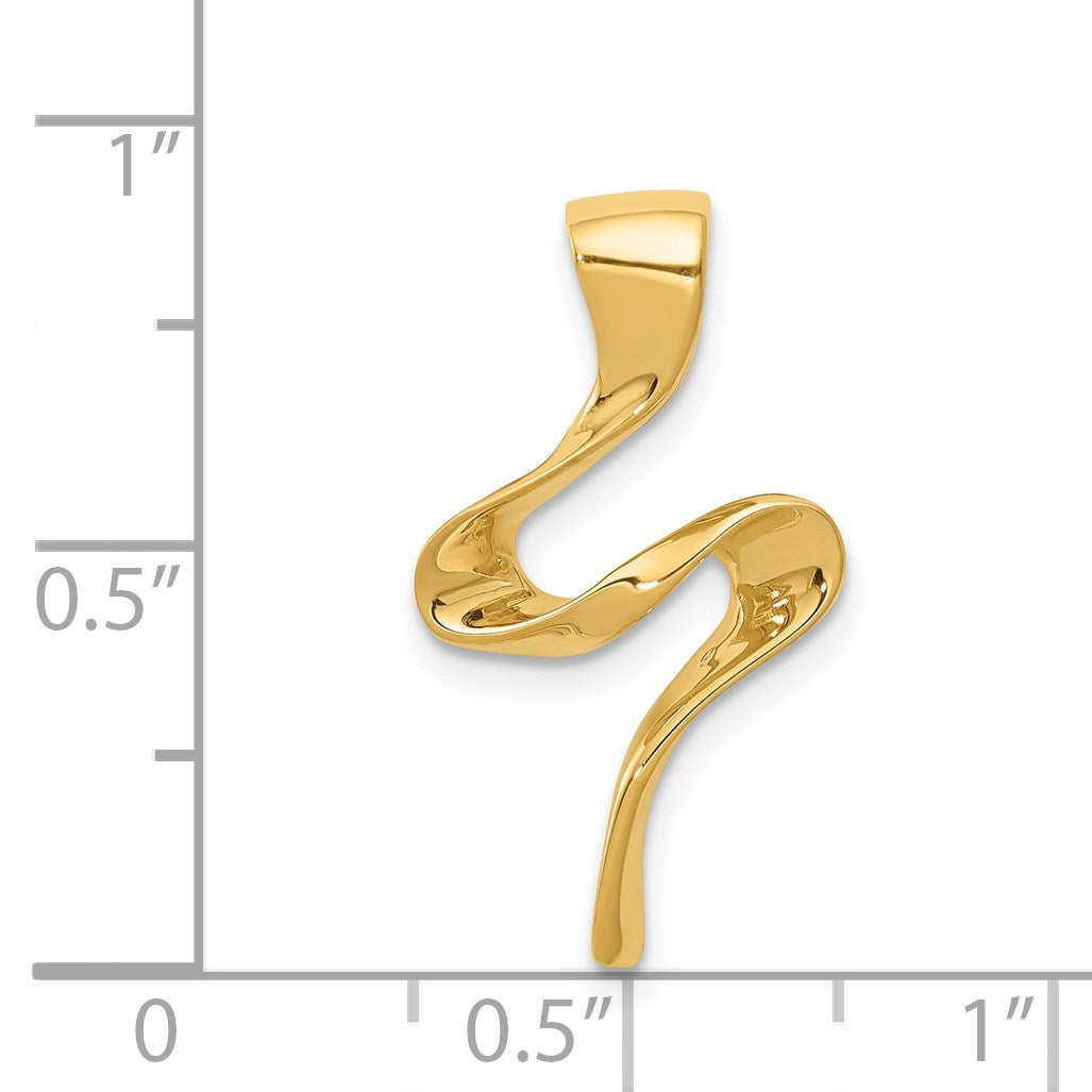 14k Polished Slide Fits up to 2mm Regular/4mm Fancy or Reversible Omega