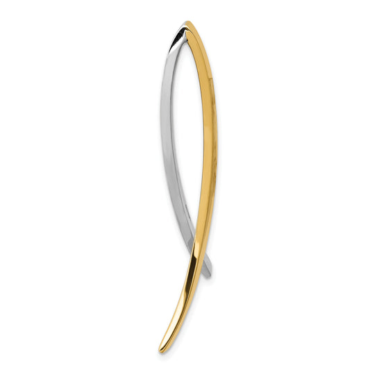 14k Two-Tone Slide Fits up to 10mm Regular/Fancy/Reversible Omega