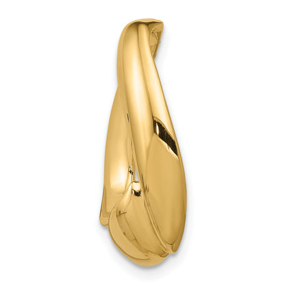 14K Polished Oval Slide Fits up to 8mm Regular/10mm Fancy or Reversible Omega
