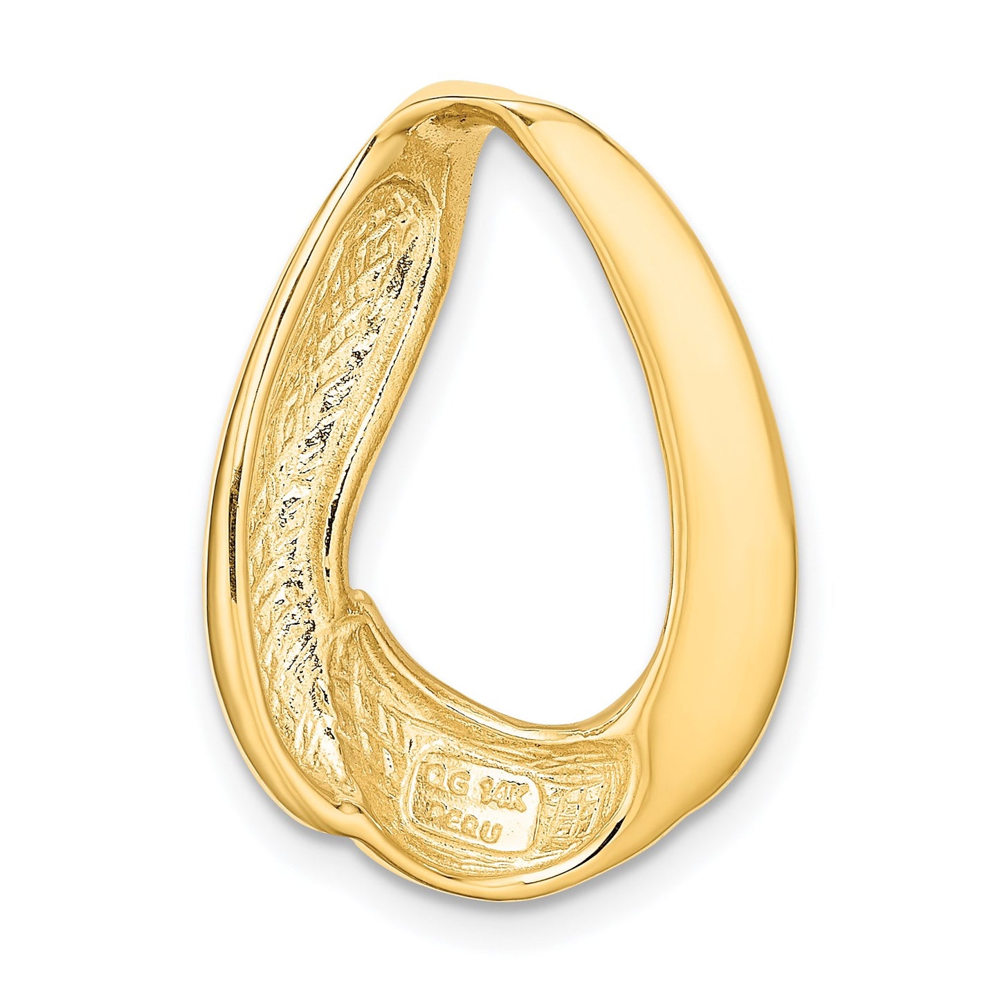 14K Polished Oval Slide Fits up to 8mm Regular/10mm Fancy or Reversible Omega