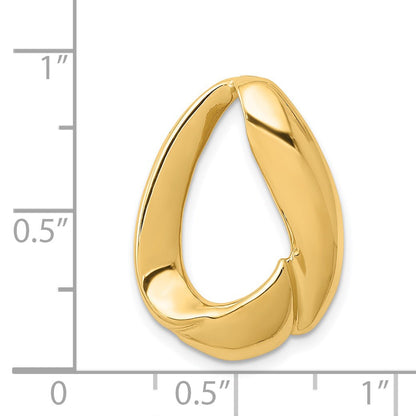 14K Polished Oval Slide Fits up to 8mm Regular/10mm Fancy or Reversible Omega