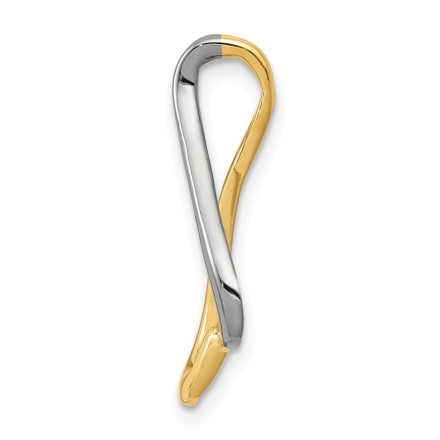 14k Two-tone Slide Fits up to 2mm Regular/4mm Fancy or Reversible Omega