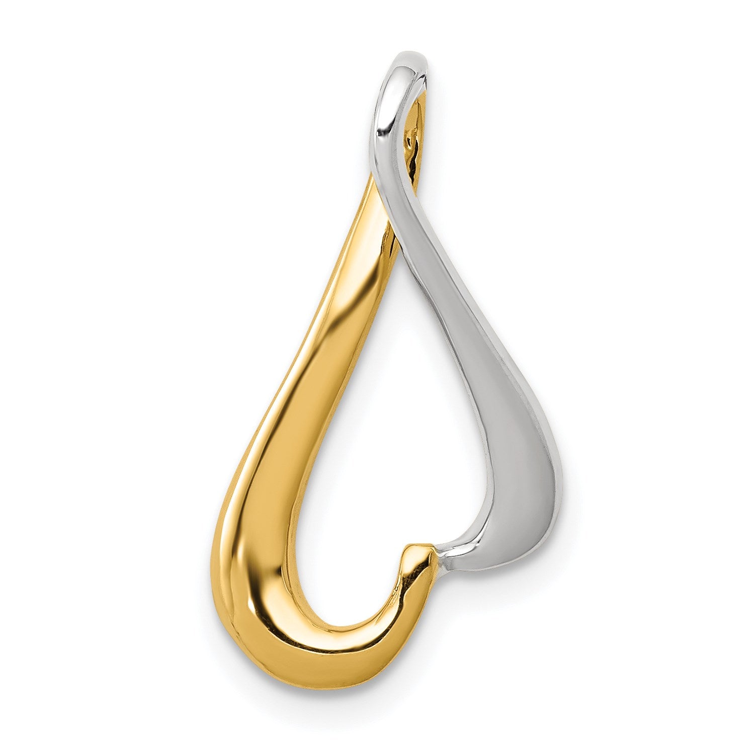 14k Two-tone Slide Fits up to 2mm Regular/4mm Fancy or Reversible Omega