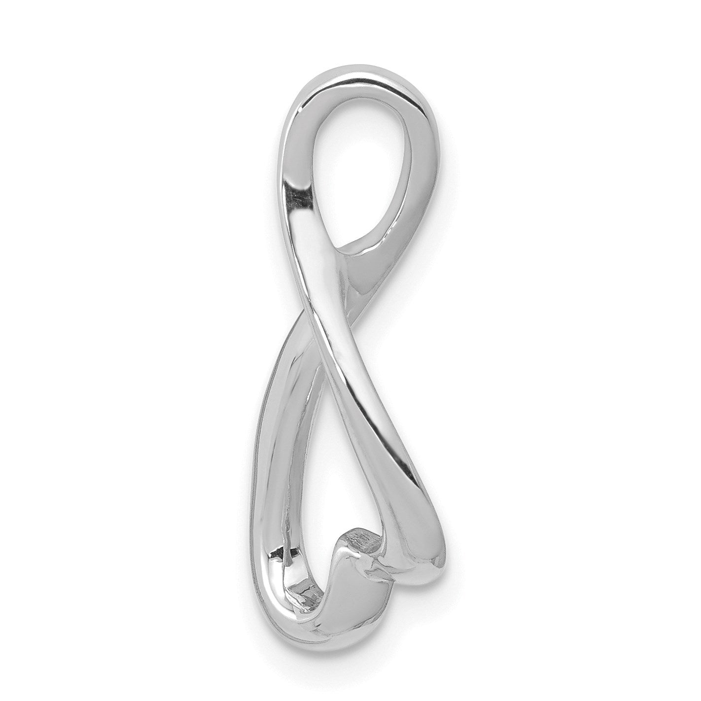 14k White Gold Polished Slide Fits up to 2mm Regular/4mm Fancy or Reversible Omega