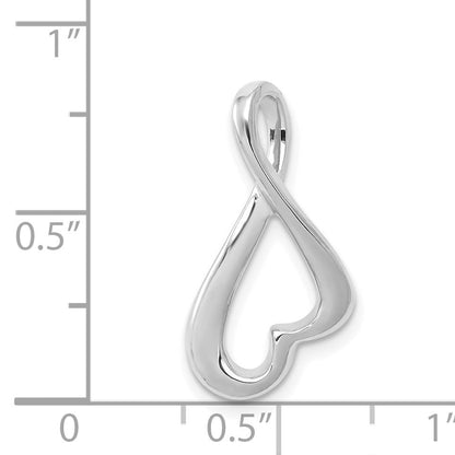 14k White Gold Polished Slide Fits up to 2mm Regular/4mm Fancy or Reversible Omega