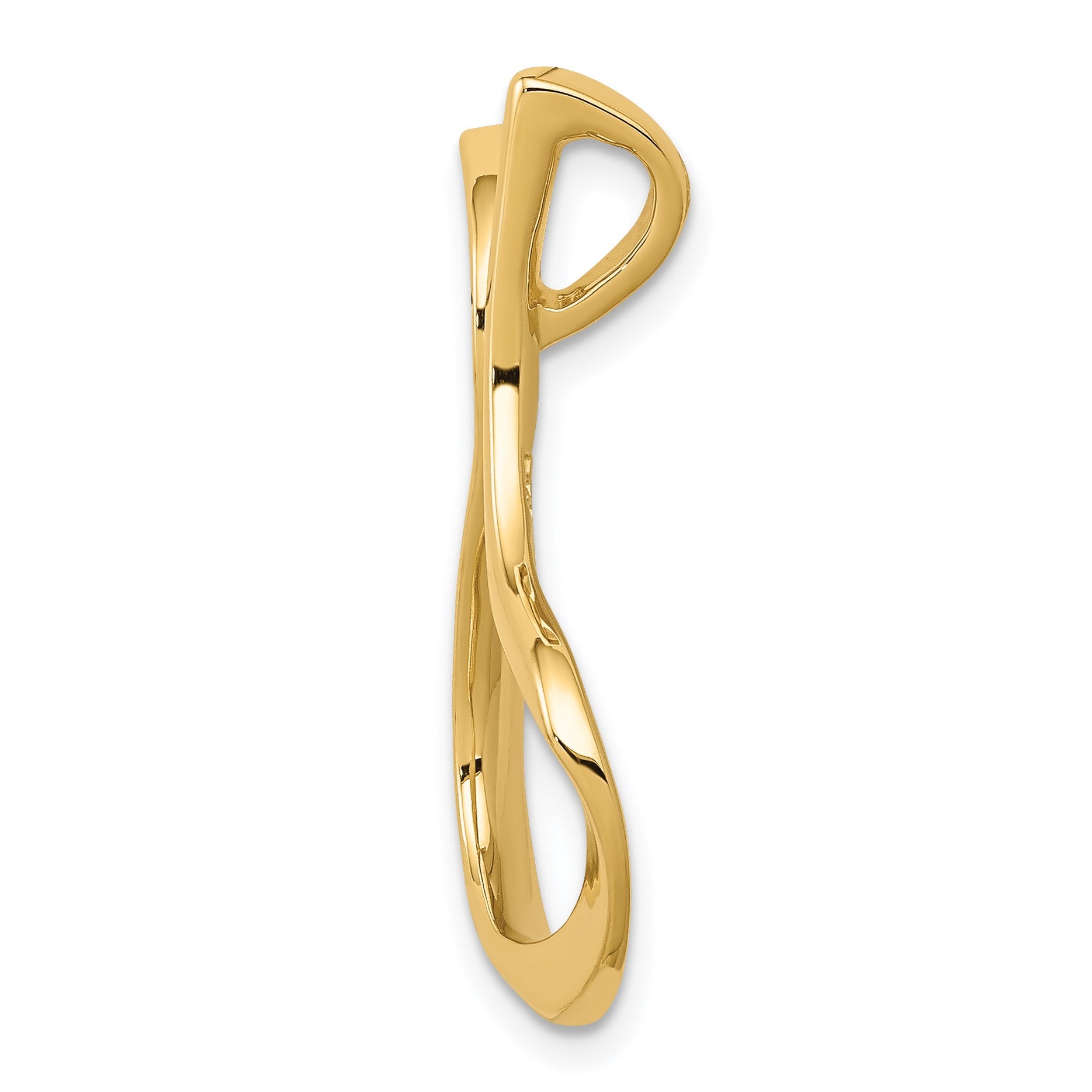 14k Polished Slide Fits up to 2mm Regular/3mm Fancy or Reversible Omega