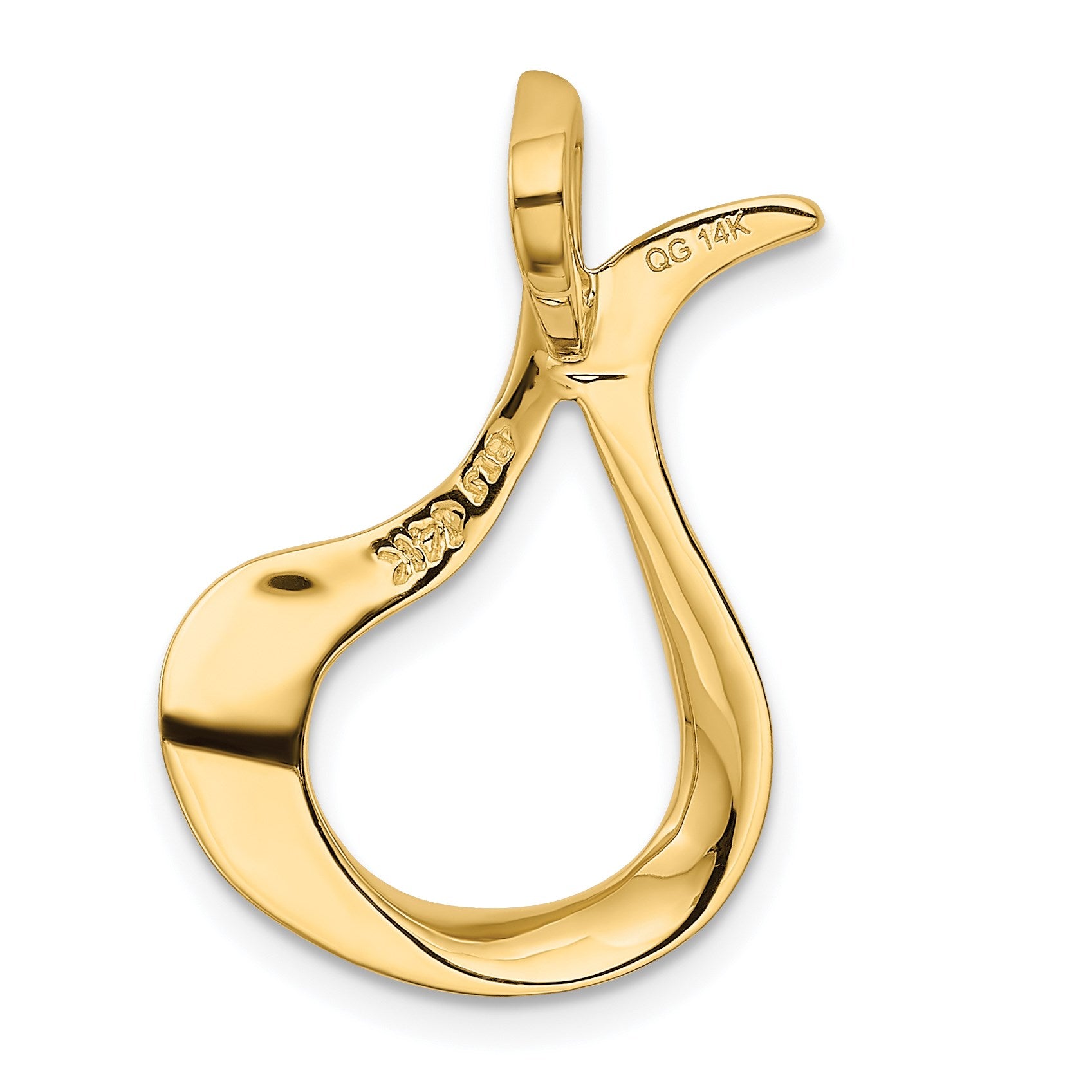 14k Polished Slide Fits up to 2mm Regular/3mm Fancy or Reversible Omega