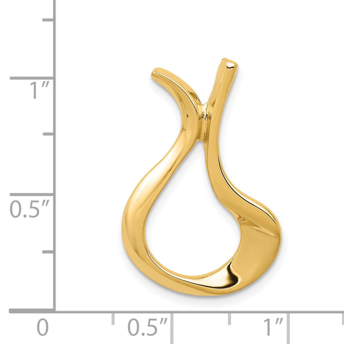 14k Polished Slide Fits up to 2mm Regular/3mm Fancy or Reversible Omega