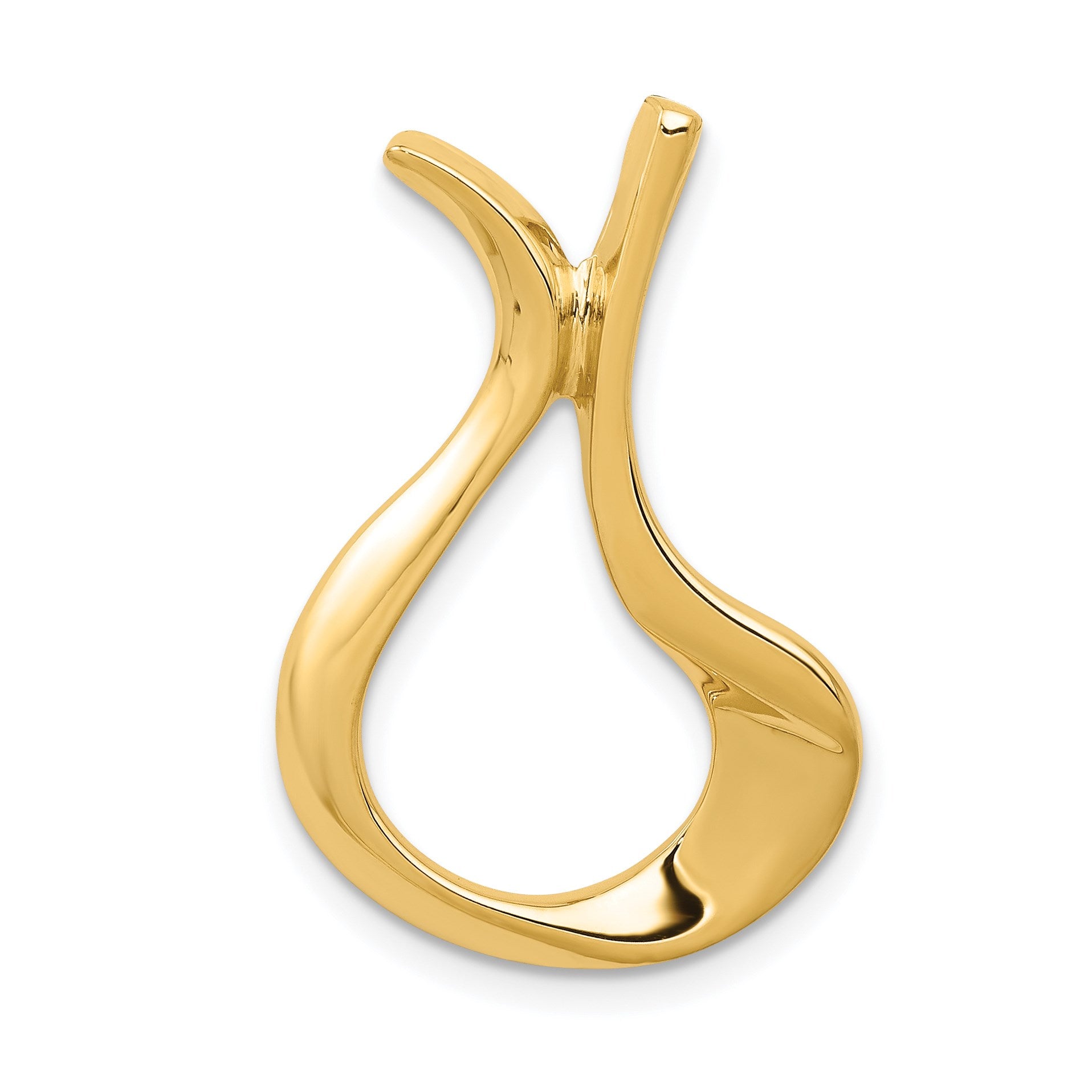 14k Polished Slide Fits up to 2mm Regular/3mm Fancy or Reversible Omega