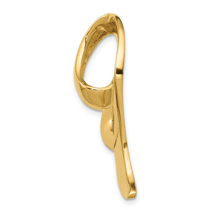 14k Polished Heart Slide Fits up to 8mm Regular/10mm Fancy or Reversible Omega