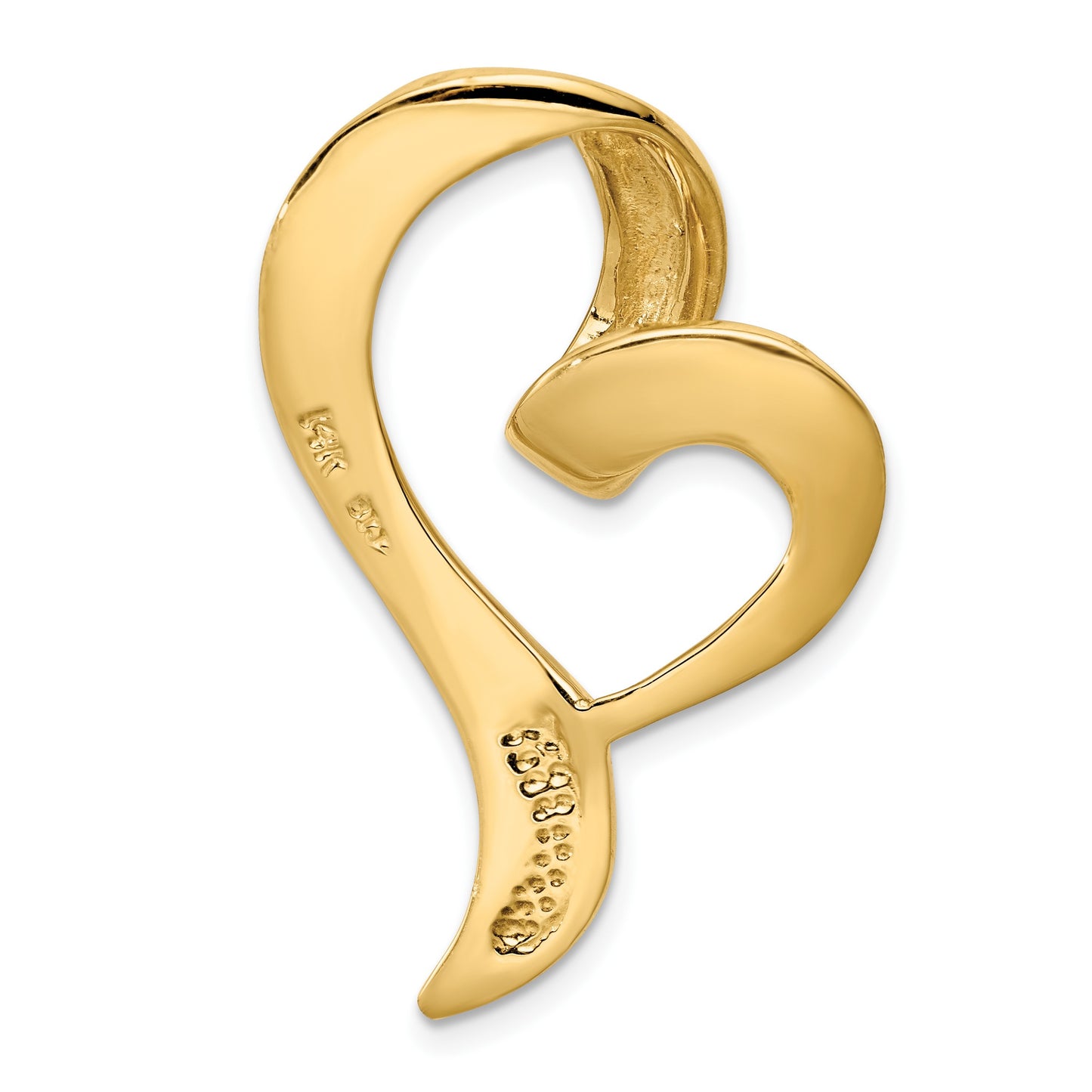 14k Polished Heart Slide Fits up to 8mm Regular/10mm Fancy or Reversible Omega