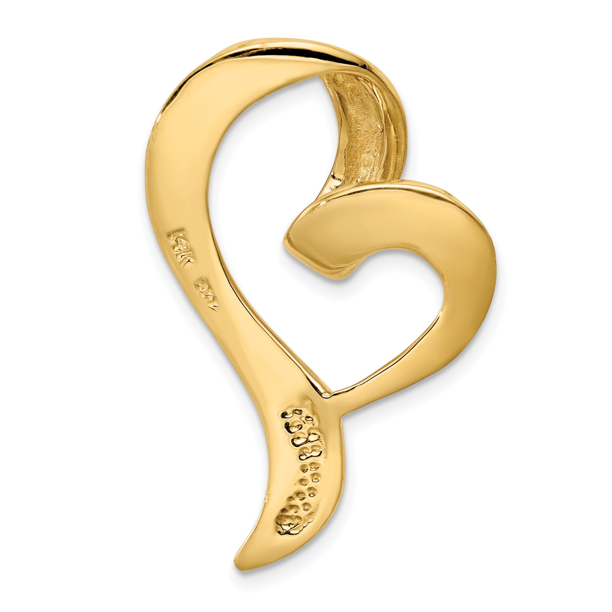 14k Polished Heart Slide Fits up to 8mm Regular/10mm Fancy or Reversible Omega