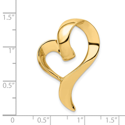 14k Polished Heart Slide Fits up to 8mm Regular/10mm Fancy or Reversible Omega