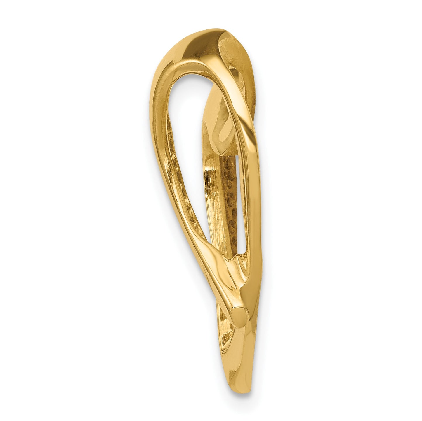 14k Polished Heart Slide Fits up to 4mm Regular/6mm Fancy or Reversible Omega