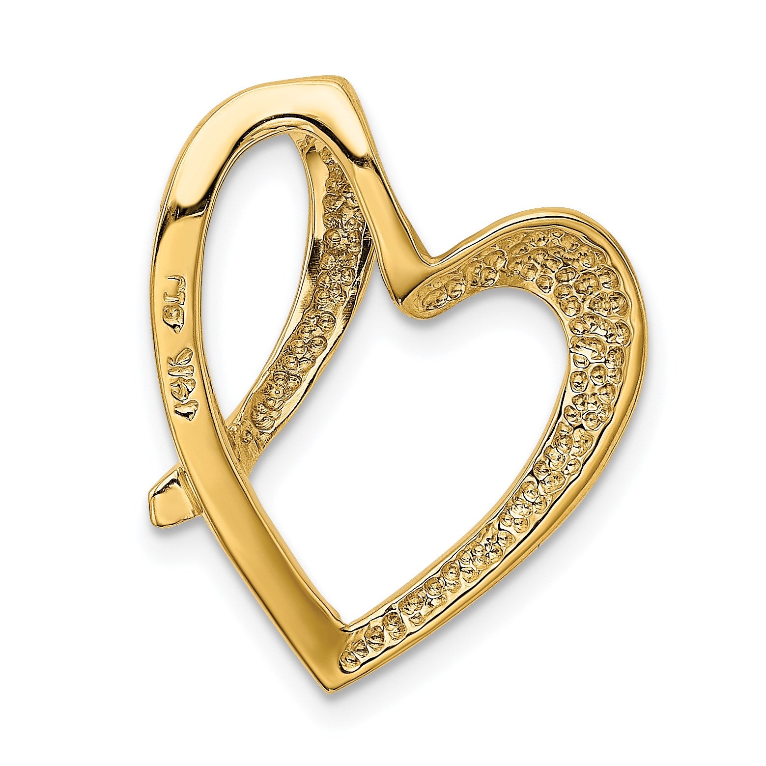 14k Polished Heart Slide Fits up to 4mm Regular/6mm Fancy or Reversible Omega