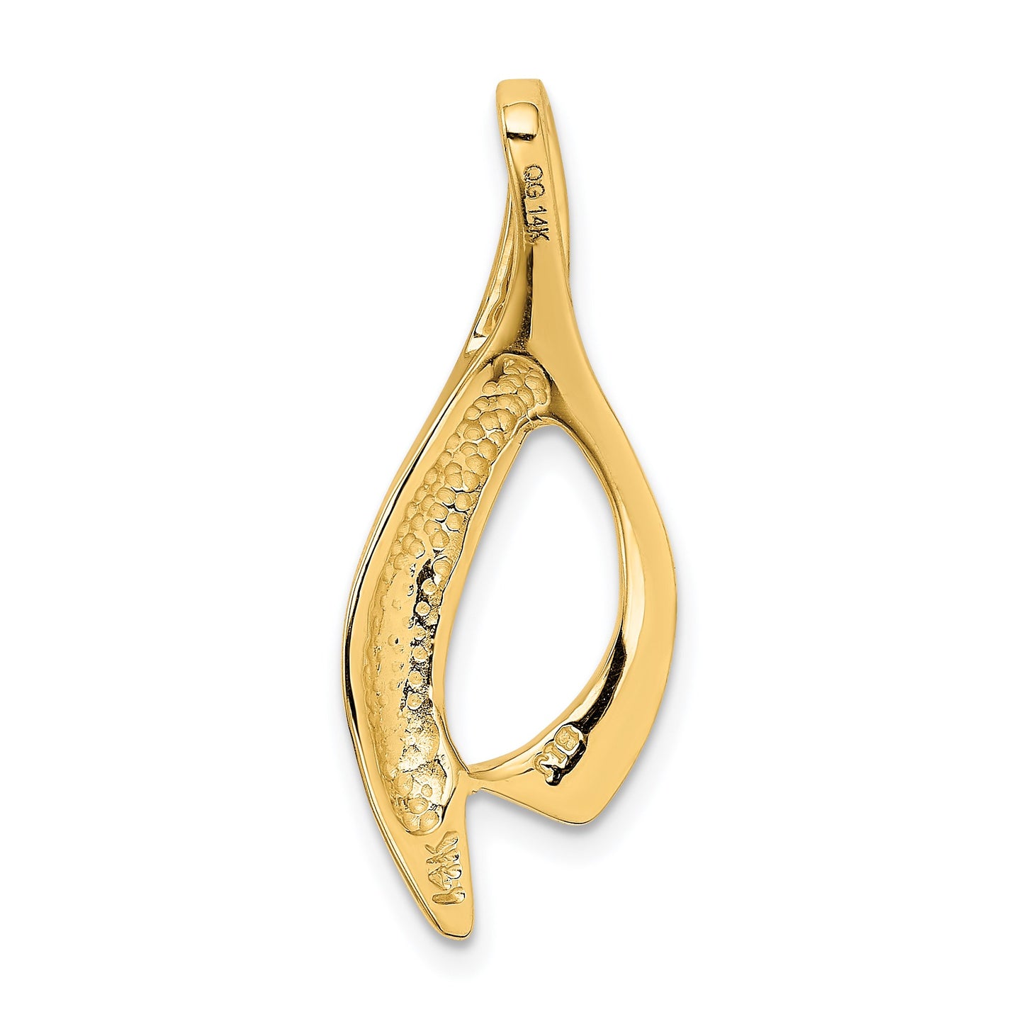 14k Polished Slide Fits up to 4mm Regular/6mm Fancy or Reversible Omega