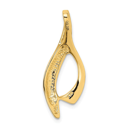 14k Polished Slide Fits up to 4mm Regular/6mm Fancy or Reversible Omega