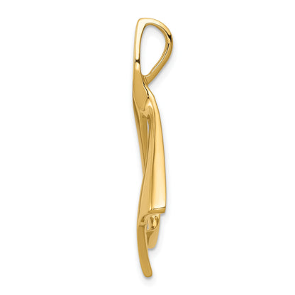 14k Polished Slide Fits up to 2mm Regular/6mm Fancy or Reversible Omega
