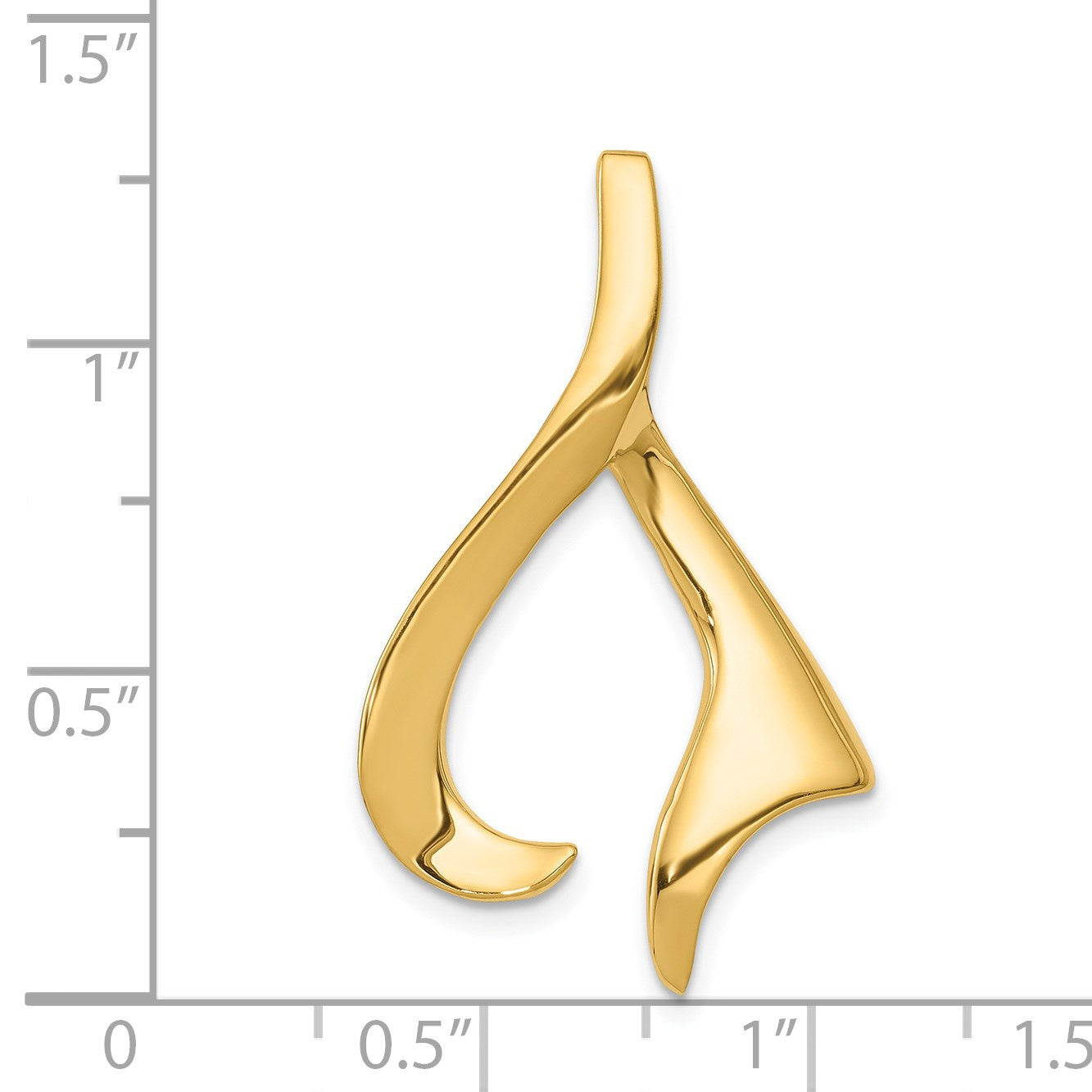 14k Polished Slide Fits up to 2mm Regular/6mm Fancy or Reversible Omega
