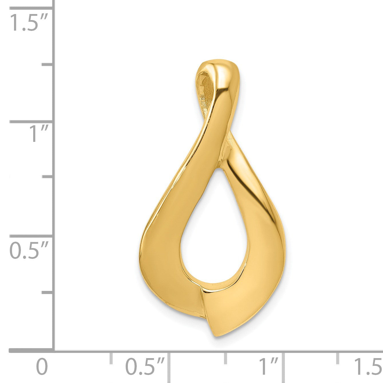 14k Polished Slide Fits up to 2mm Regular/6mm Fancy or Reversible Omega