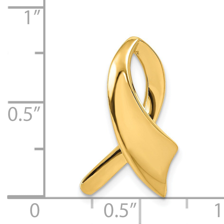 14k Polished Slide Fits up to 2mm Regular/6mm Fancy or Reversible Omega