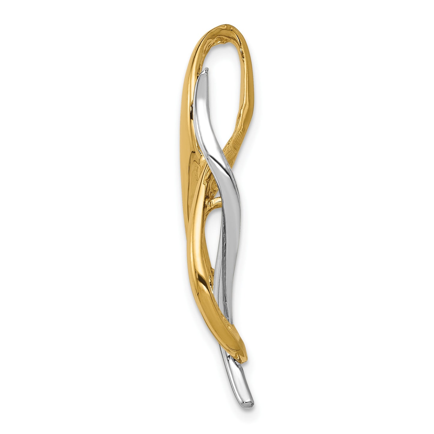 14K Two-Tone Slide Fits up to 4mm Regular/8mm Fancy or Reversible Omega