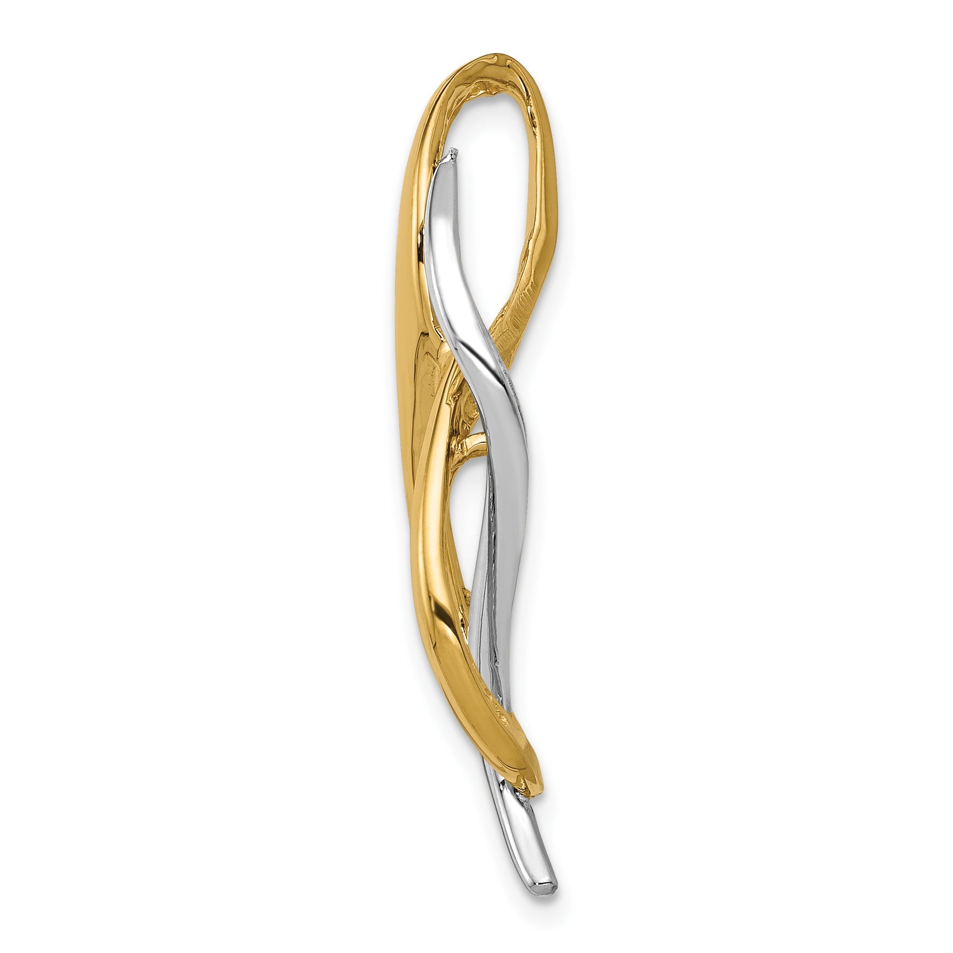 14K Two-Tone Slide Fits up to 4mm Regular/8mm Fancy or Reversible Omega