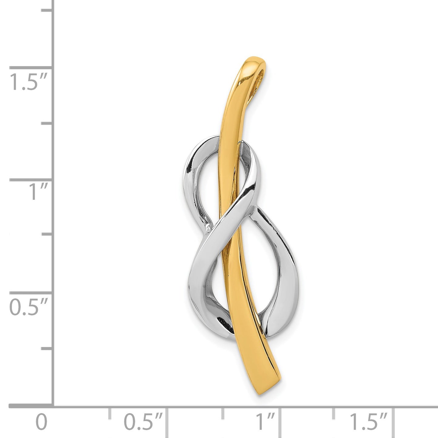 14k Polished Slide Fits up to 2mm Regular/3mm Fancy or Reversible Omega