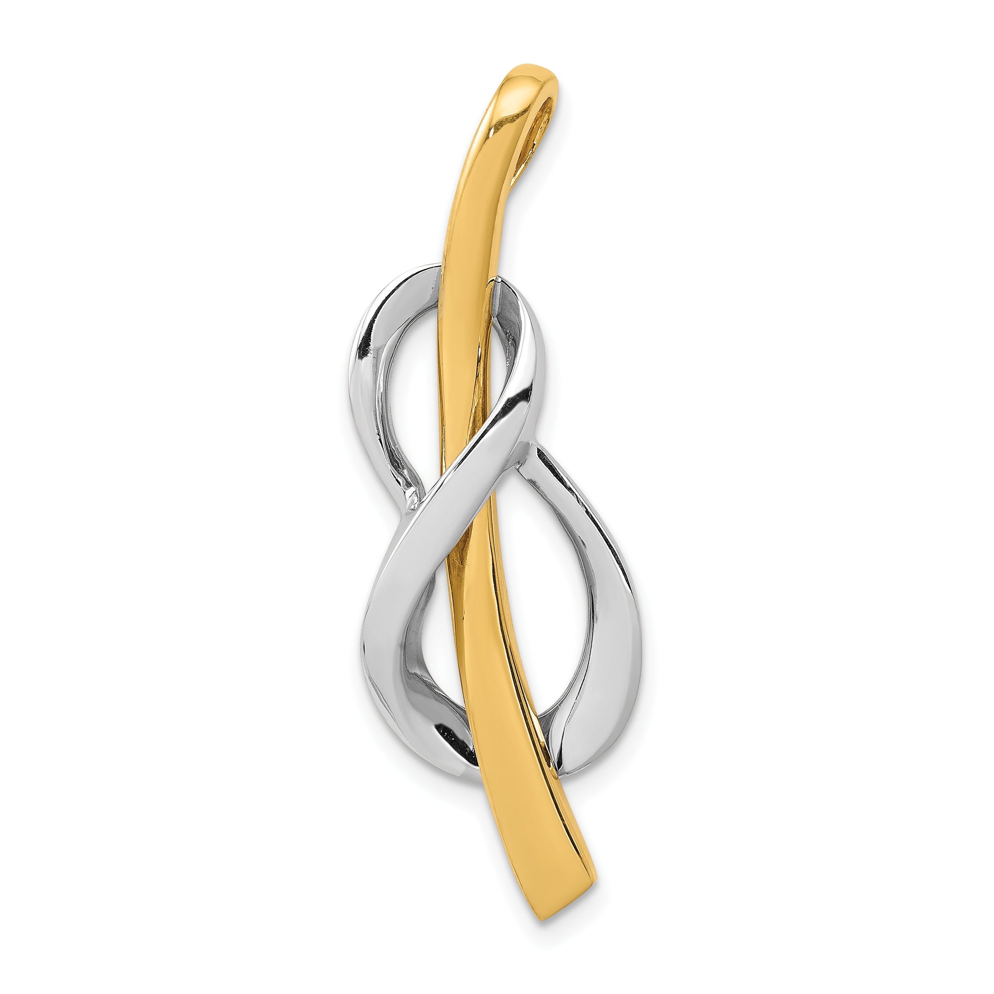 14k Polished Slide Fits up to 2mm Regular/3mm Fancy or Reversible Omega