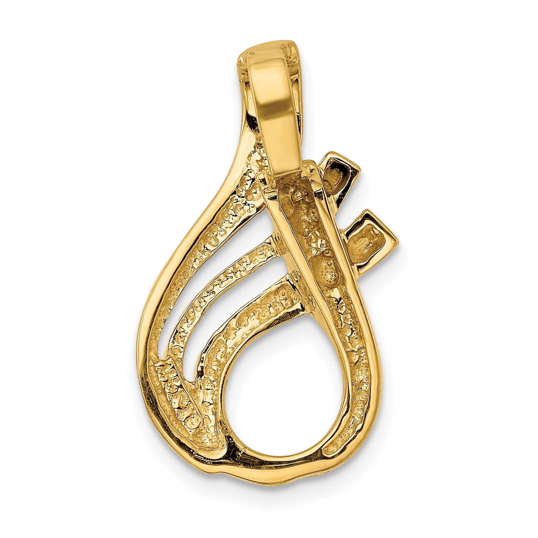 14k Polished Slide Fits up to 5mm Regular/6mm Fancy or Reversible Omega