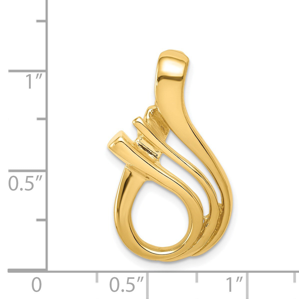 14k Polished Slide Fits up to 5mm Regular/6mm Fancy or Reversible Omega