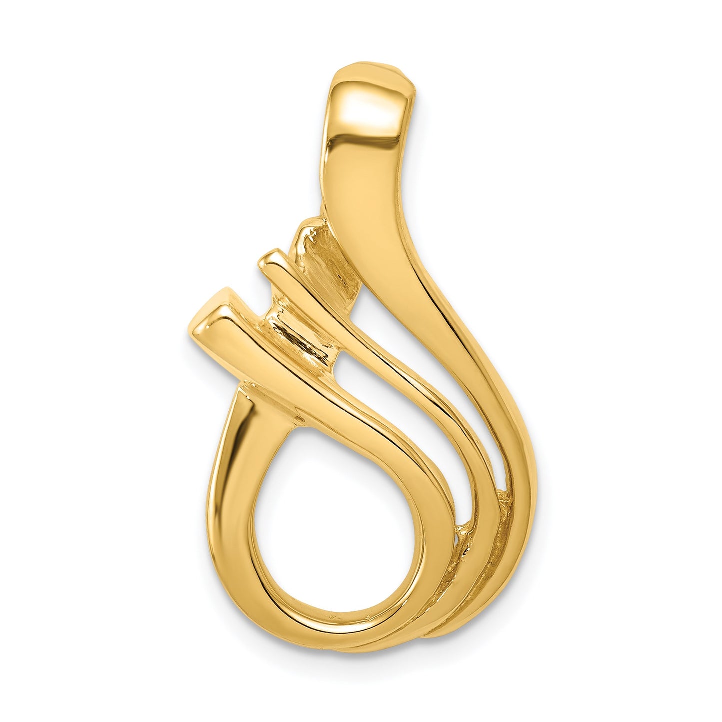 14k Polished Slide Fits up to 5mm Regular/6mm Fancy or Reversible Omega