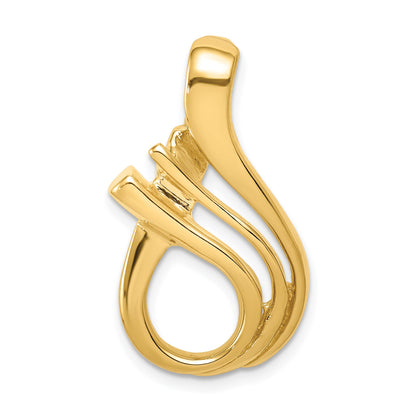 14k Polished Slide Fits up to 5mm Regular/6mm Fancy or Reversible Omega