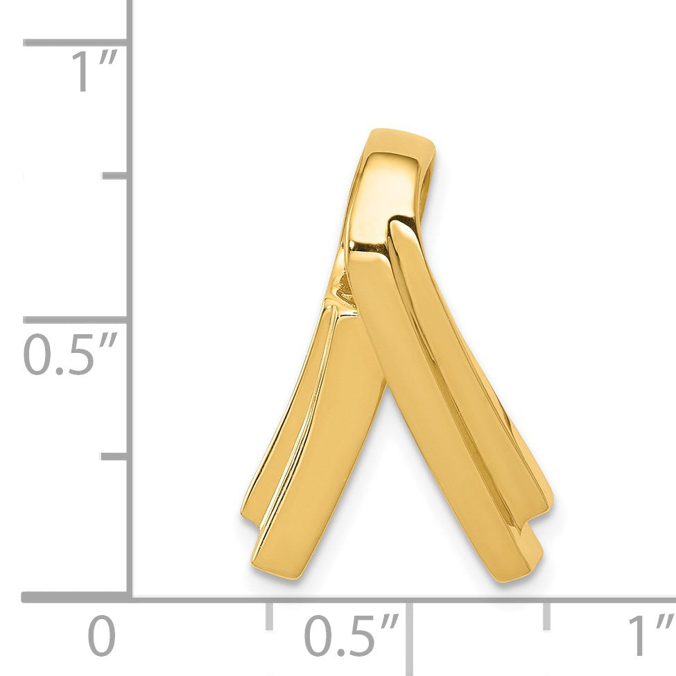 14k Polished Slide Fits up to 6mm Regular/Fancy/Reversible Omega