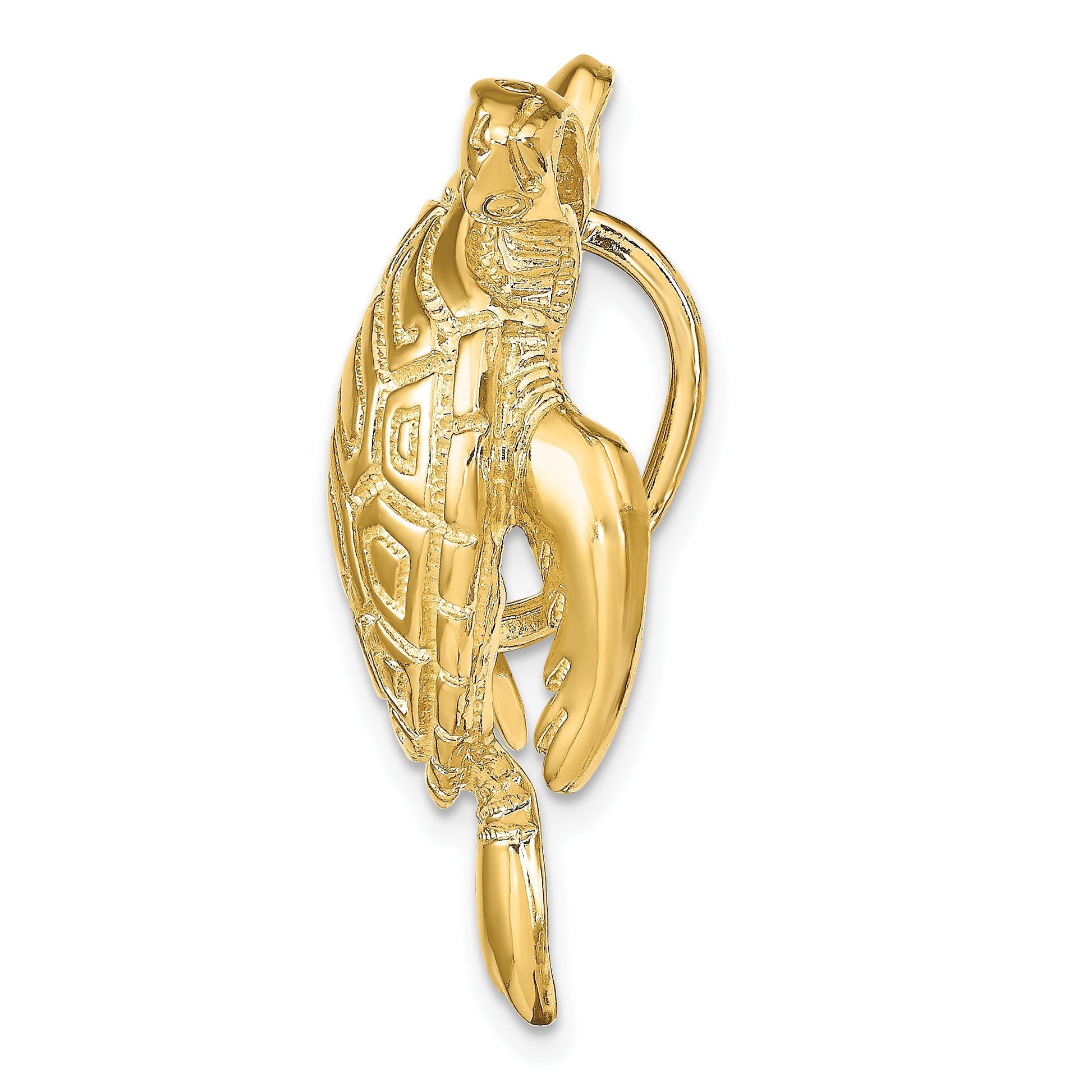 14k Large Polished Turtle Omega Slide