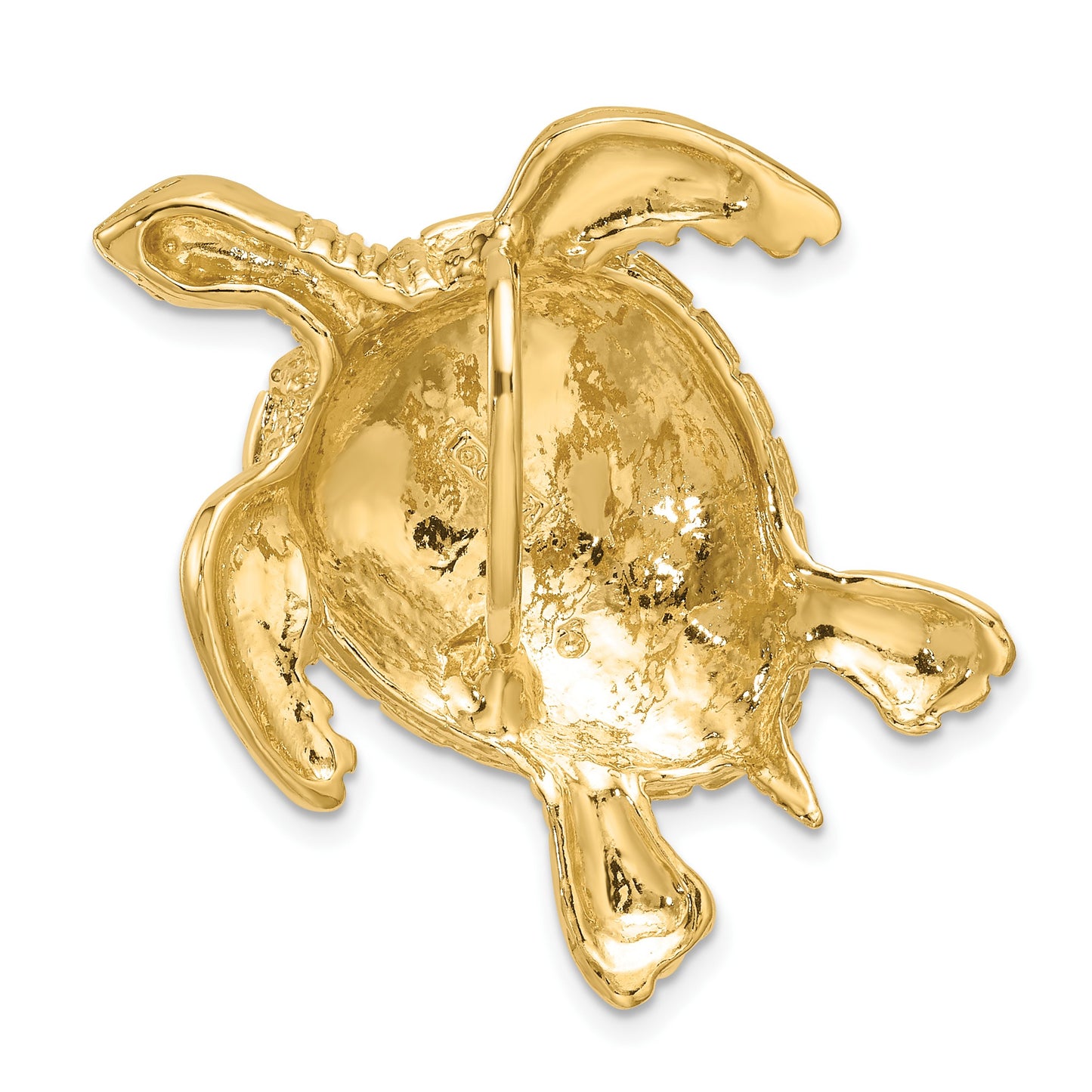 14k Large Polished Turtle Omega Slide