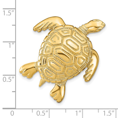 14k Large Polished Turtle Omega Slide
