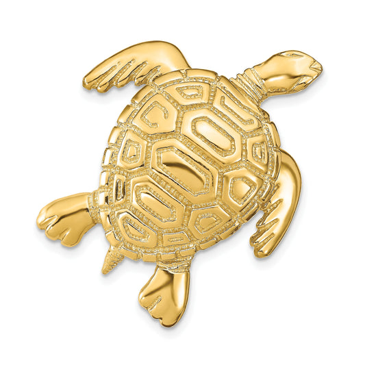 14k Large Polished Turtle Omega Slide