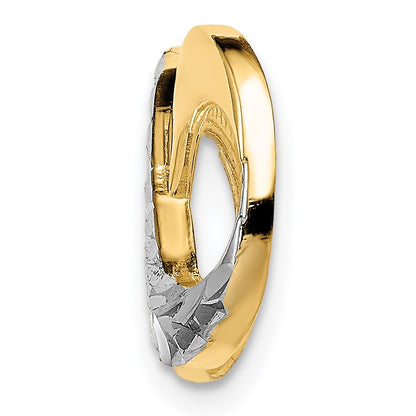 14K with Rhodium Diamond-cut Infinity Slide Fits up to 4mm Fancy or Reversible Omega Only