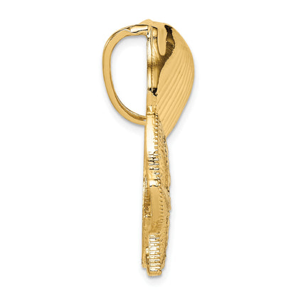 14k and White Rhodium Scallop, Starfish and Sand Dollar Omega Slide