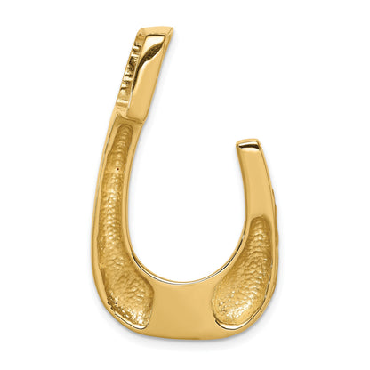 14k Two-tone Polished U-Shape Slide Fits up to 6mm Regular/8mm Fancy or Reversible Omega