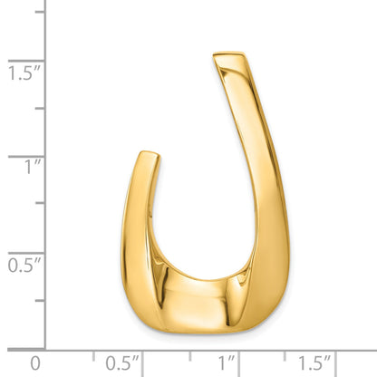 14k Two-tone Polished U-Shape Slide Fits up to 6mm Regular/8mm Fancy or Reversible Omega