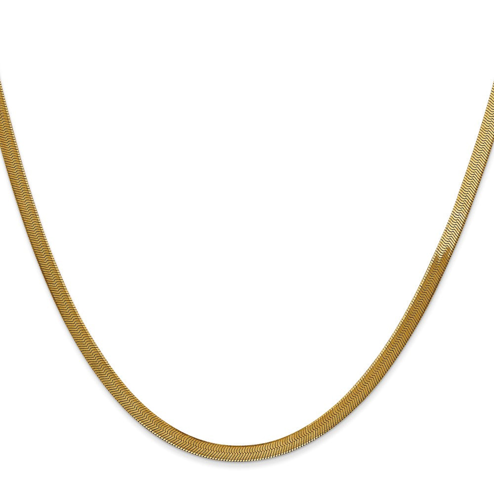 14K 16 inch 3mm Silky Herringbone with Lobster Clasp Chain