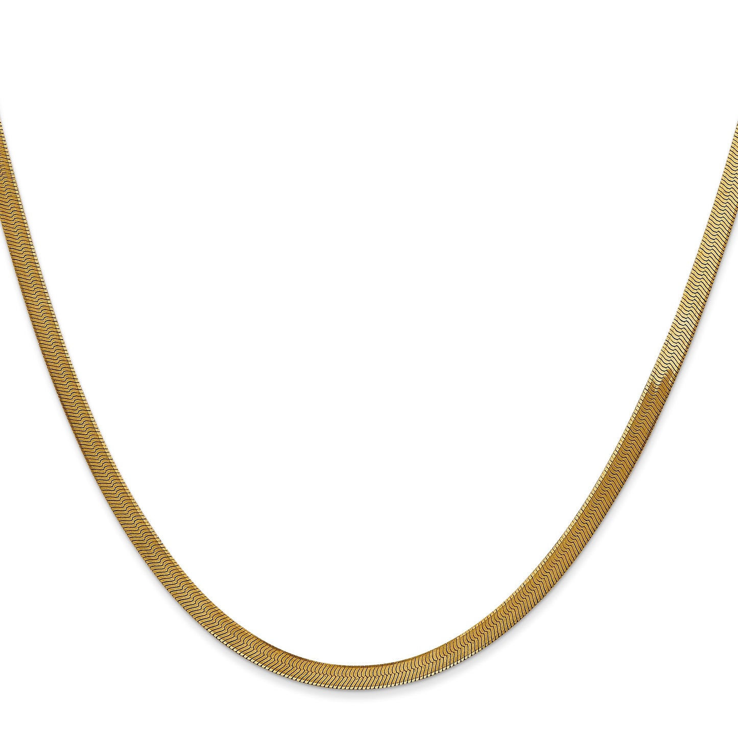 14K 20 inch 3mm Silky Herringbone with Lobster Clasp Chain