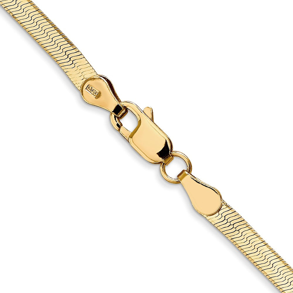 14K 16 inch 3mm Silky Herringbone with Lobster Clasp Chain