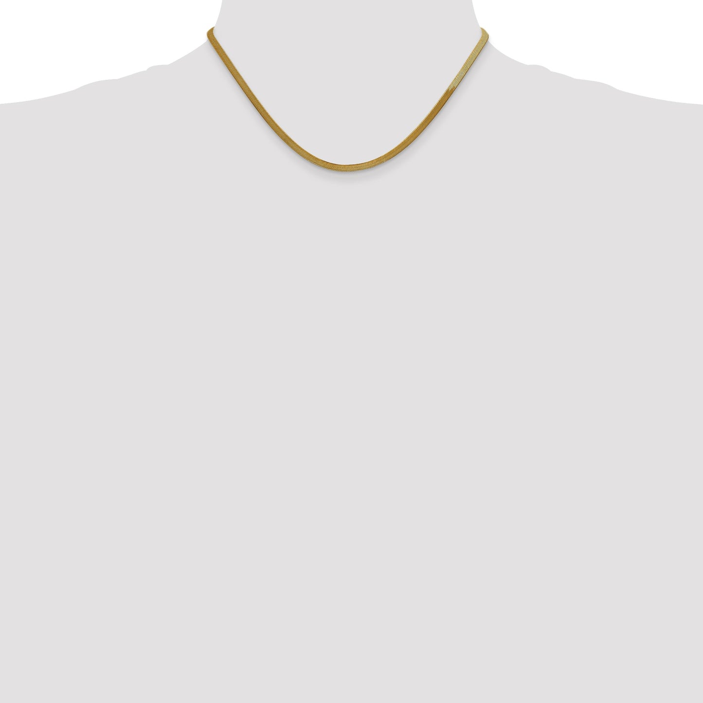 14K 16 inch 3mm Silky Herringbone with Lobster Clasp Chain
