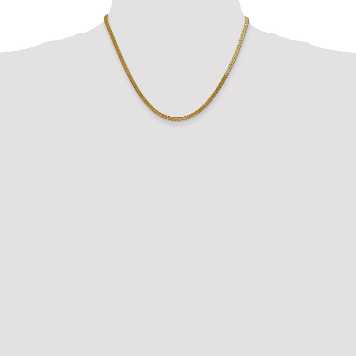 14K 18 inch 3mm Silky Herringbone with Lobster Clasp Chain