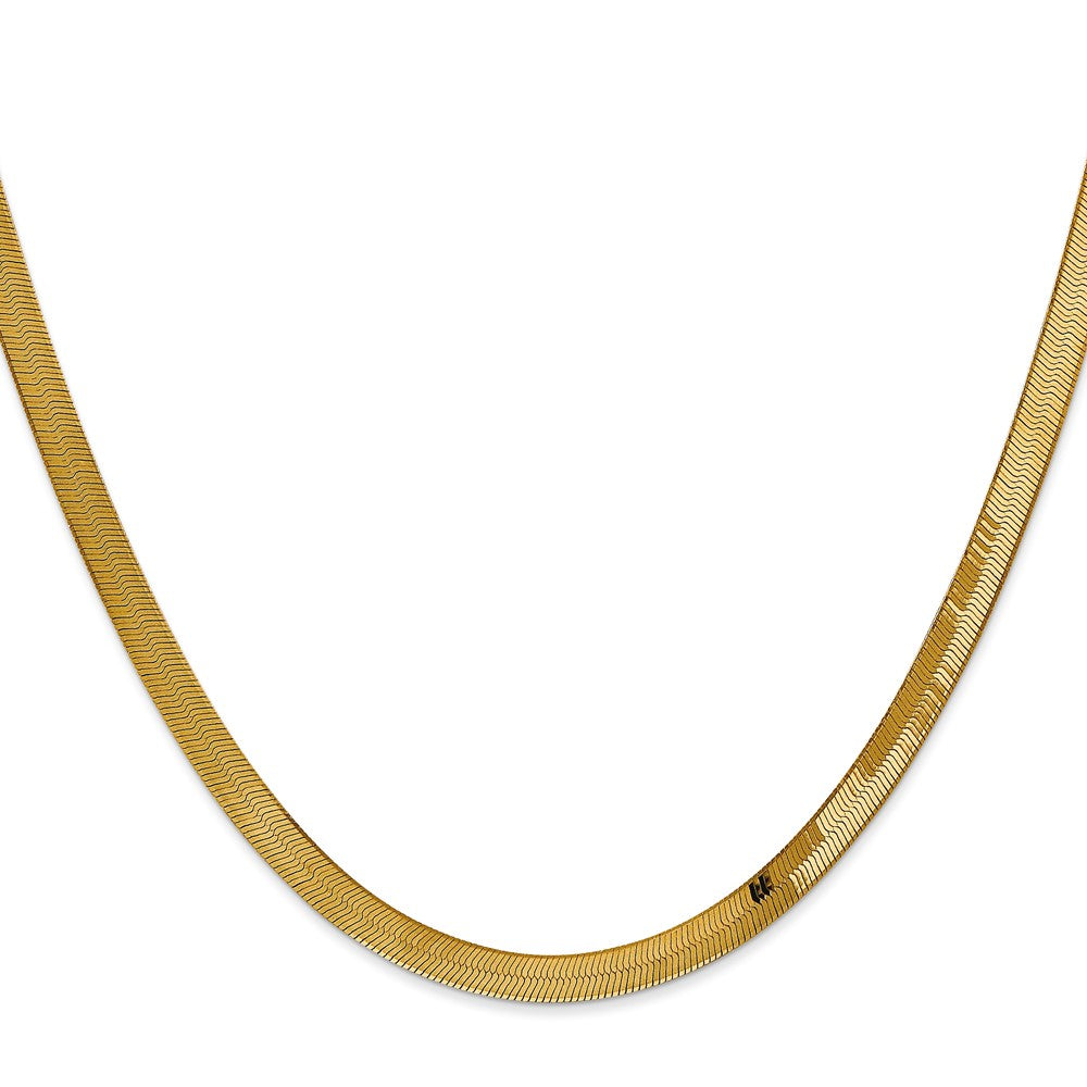 14K 18 inch 4mm Silky Herringbone with Lobster Clasp Chain