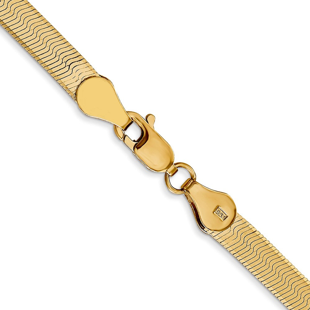 14K 18 inch 4mm Silky Herringbone with Lobster Clasp Chain