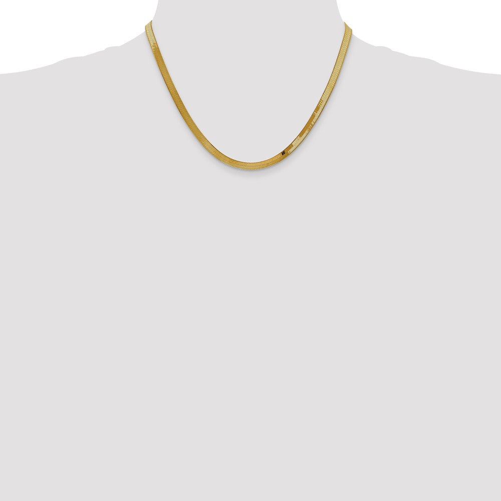 14K 18 inch 4mm Silky Herringbone with Lobster Clasp Chain